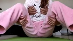 Play 18-Year-Old Asian Stepsister with Small Tits Can't Resist Playing with Her Wet Pussy in Pajamas